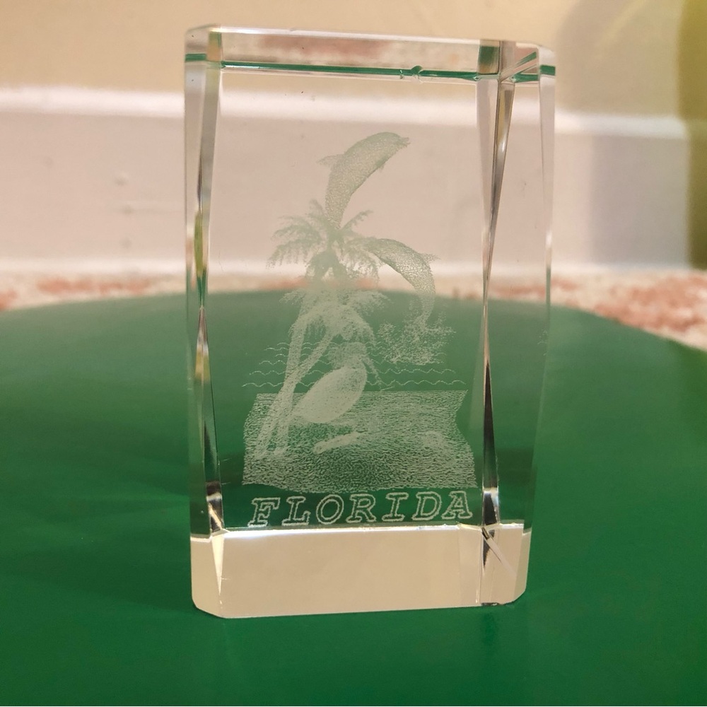 Crystal Florida dolphin Souvenir glass art